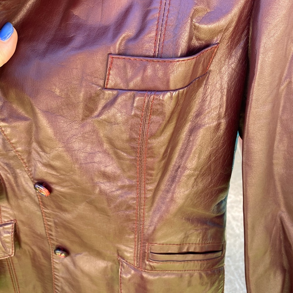 Etienne Aigner Burgandy Oxblood Leather Jacket
